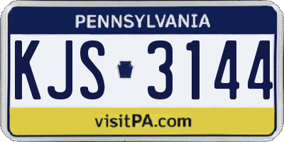 PA license plate KJS3144