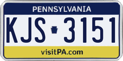PA license plate KJS3151