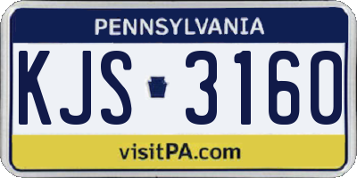 PA license plate KJS3160