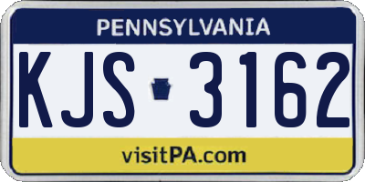PA license plate KJS3162