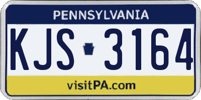 PA license plate KJS3164