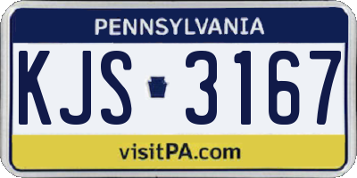 PA license plate KJS3167
