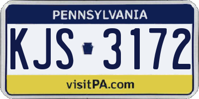 PA license plate KJS3172