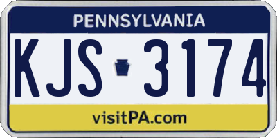 PA license plate KJS3174