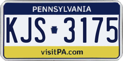 PA license plate KJS3175