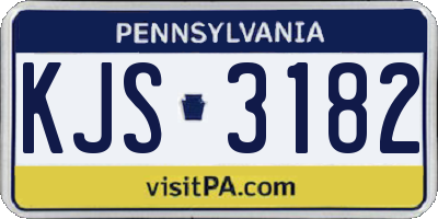 PA license plate KJS3182
