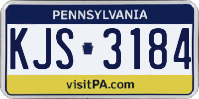 PA license plate KJS3184