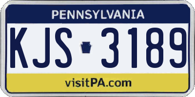 PA license plate KJS3189