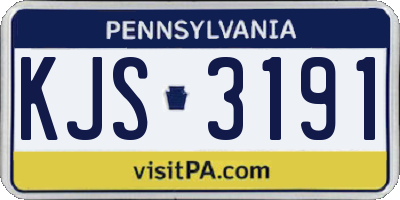 PA license plate KJS3191
