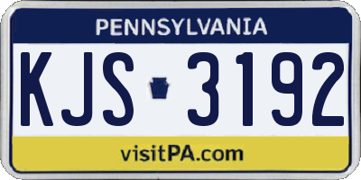 PA license plate KJS3192