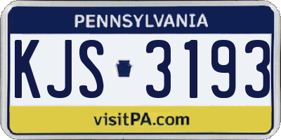 PA license plate KJS3193