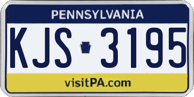 PA license plate KJS3195