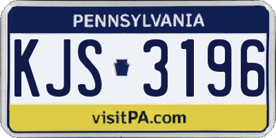 PA license plate KJS3196