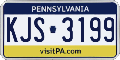 PA license plate KJS3199