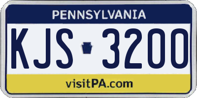 PA license plate KJS3200