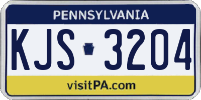 PA license plate KJS3204