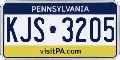 PA license plate KJS3205
