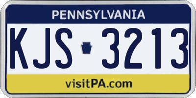 PA license plate KJS3213