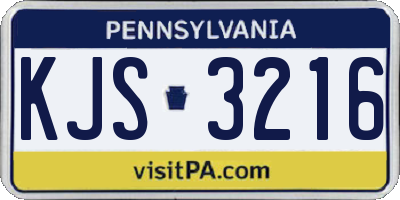 PA license plate KJS3216