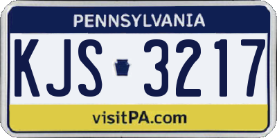 PA license plate KJS3217