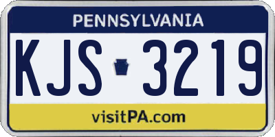 PA license plate KJS3219