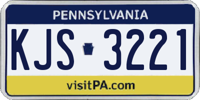 PA license plate KJS3221