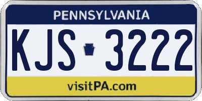 PA license plate KJS3222