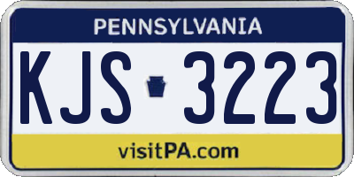 PA license plate KJS3223