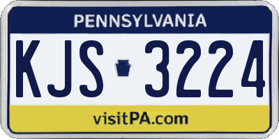 PA license plate KJS3224