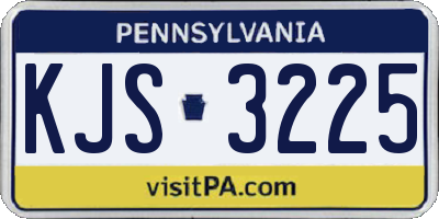 PA license plate KJS3225