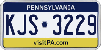 PA license plate KJS3229