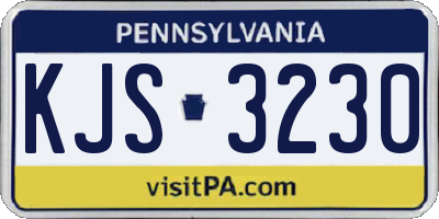 PA license plate KJS3230