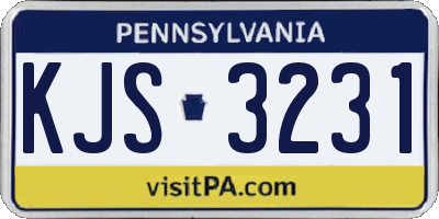 PA license plate KJS3231