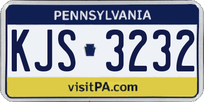 PA license plate KJS3232