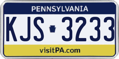 PA license plate KJS3233