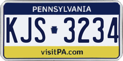 PA license plate KJS3234