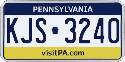 PA license plate KJS3240