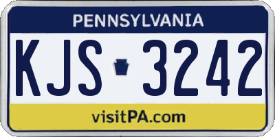 PA license plate KJS3242
