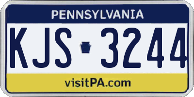 PA license plate KJS3244