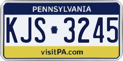 PA license plate KJS3245