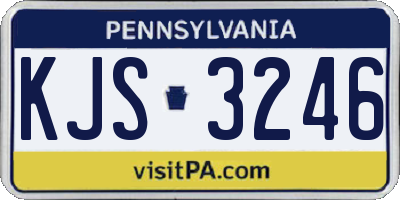 PA license plate KJS3246
