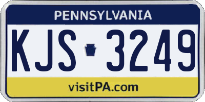PA license plate KJS3249