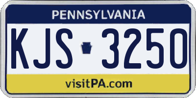 PA license plate KJS3250