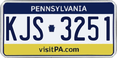 PA license plate KJS3251