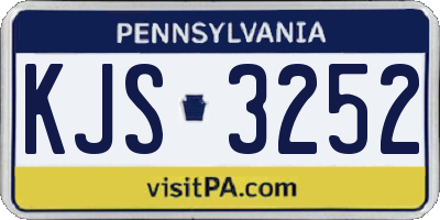 PA license plate KJS3252