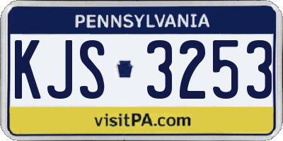 PA license plate KJS3253