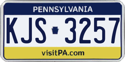 PA license plate KJS3257