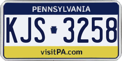 PA license plate KJS3258