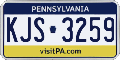 PA license plate KJS3259