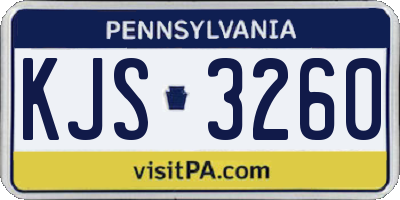 PA license plate KJS3260